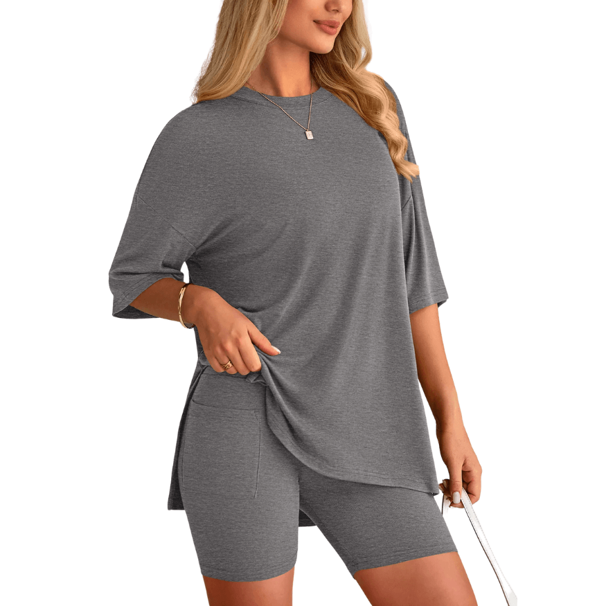 HelloMama™ Soft Tee & Flattering Shorts Two-Piece Set