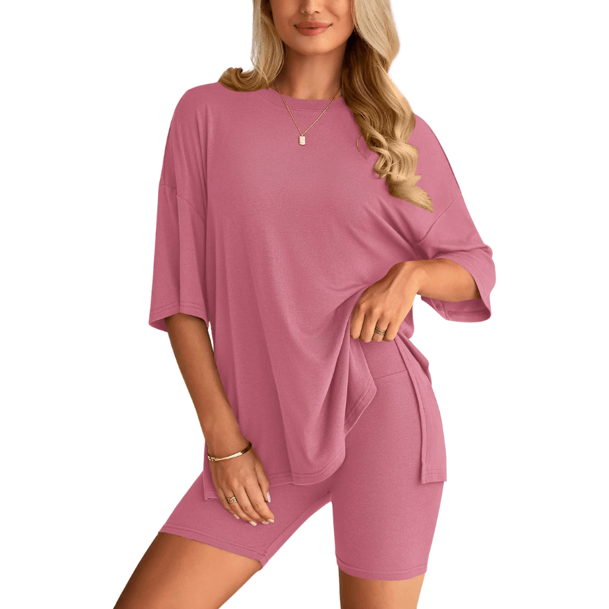 HelloMama™ Soft Tee & Flattering Shorts Two-Piece Set