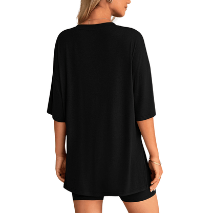 HelloMama™ Soft Tee & Flattering Shorts Two-Piece Set