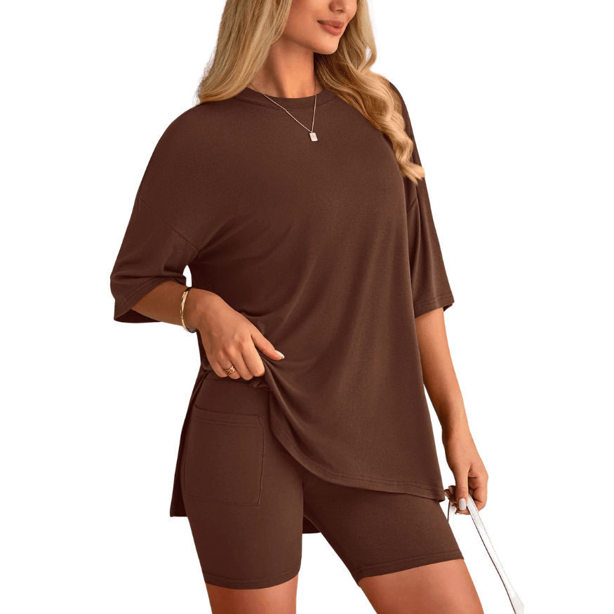HelloMama™ Soft Tee & Flattering Shorts Two-Piece Set