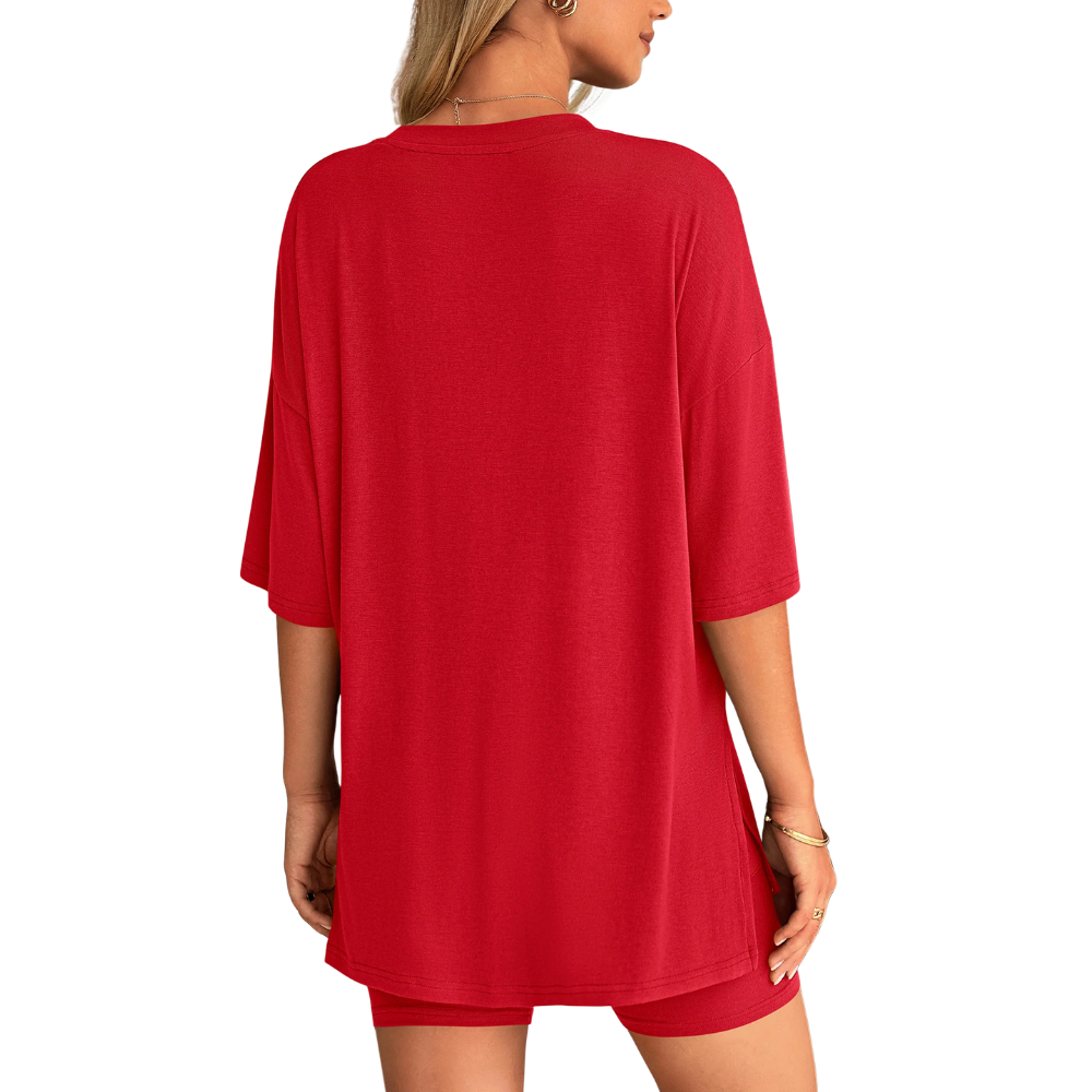 HelloMama™ Soft Tee & Flattering Shorts Two-Piece Set