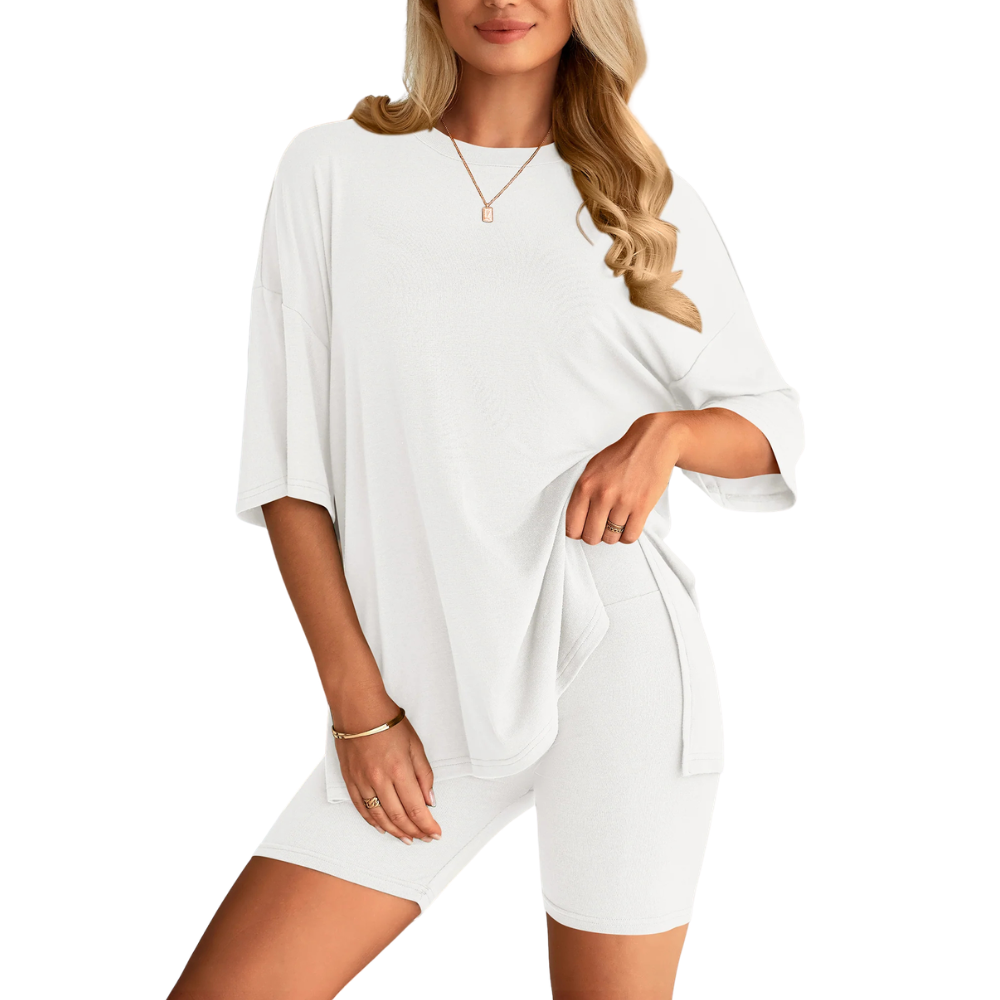 HelloMama™ Soft Tee & Flattering Shorts Two-Piece Set
