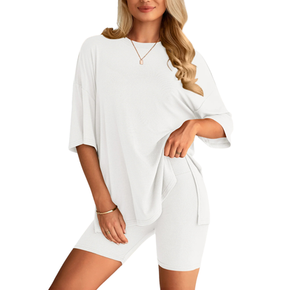 HelloMama™ Soft Tee & Flattering Shorts Two-Piece Set