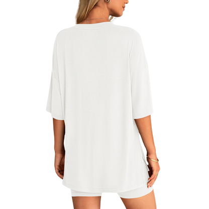 HelloMama™ Soft Tee & Flattering Shorts Two-Piece Set