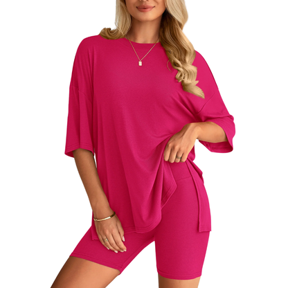 HelloMama™ Soft Tee & Flattering Shorts Two-Piece Set