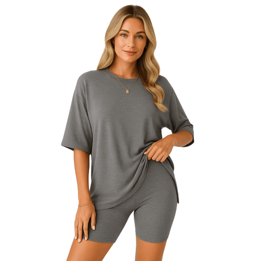 HelloMama™ Soft Tee & Flattering Shorts Two Piece Set